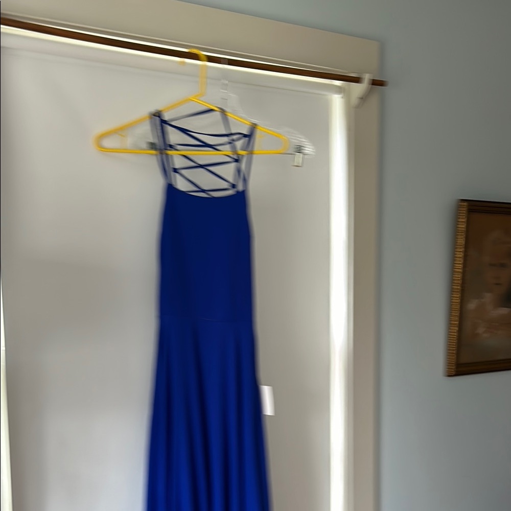 Lulu's Blue Spaghetti Strap Sundress Prom